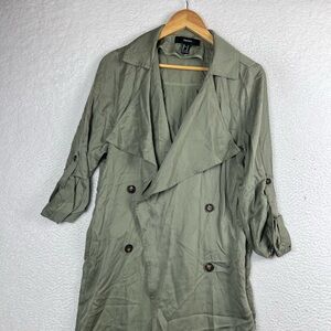 Forever 21 green trench coat